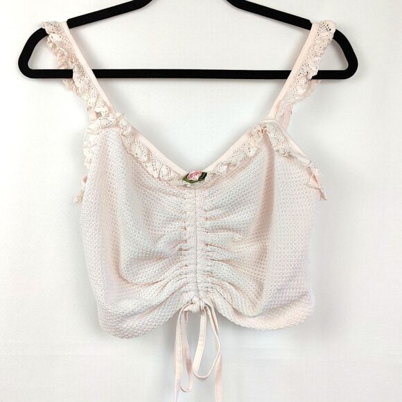 Dollskill ♡ Sugar Thrillz ♡ Coquette Pink Rose Cropped Tank Top - Medium - Picture 2 of 5